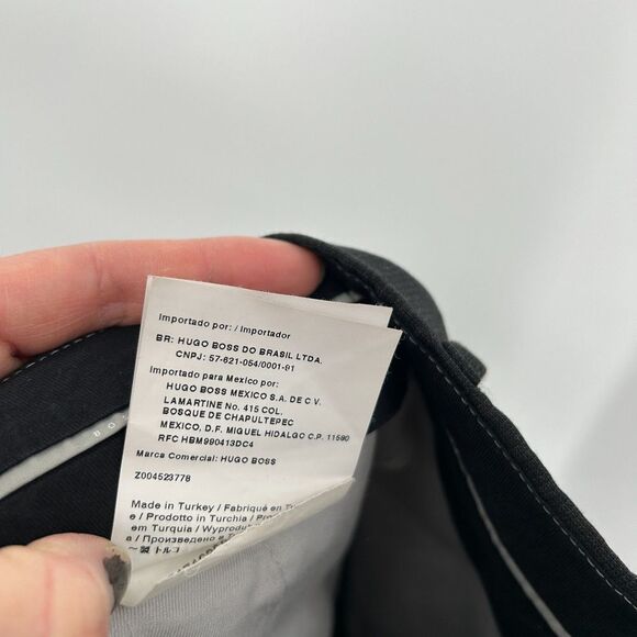 HUGO BOSS Men's 100% Wool Charcoal Gray Straight Leg Trouser Dress Pants Size 36 - Picture 8 of 8